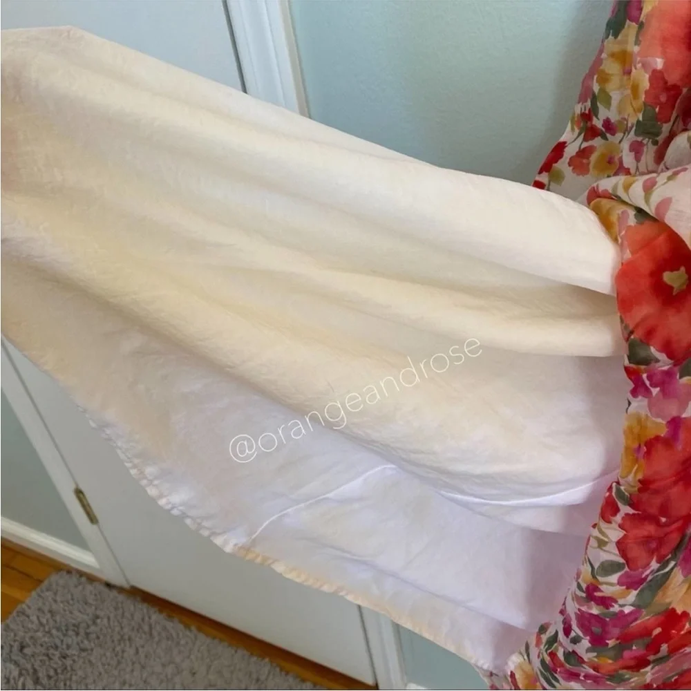 Christy Dawn White Pink Yellow Watercolor Floral The Dawn Dress Maxi Medium M - Picture 8 of 9